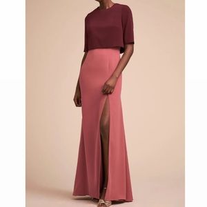 Jill Jill Stuart BHLDN Burgundy Pink Short Sleeve Lucille Dress Gown